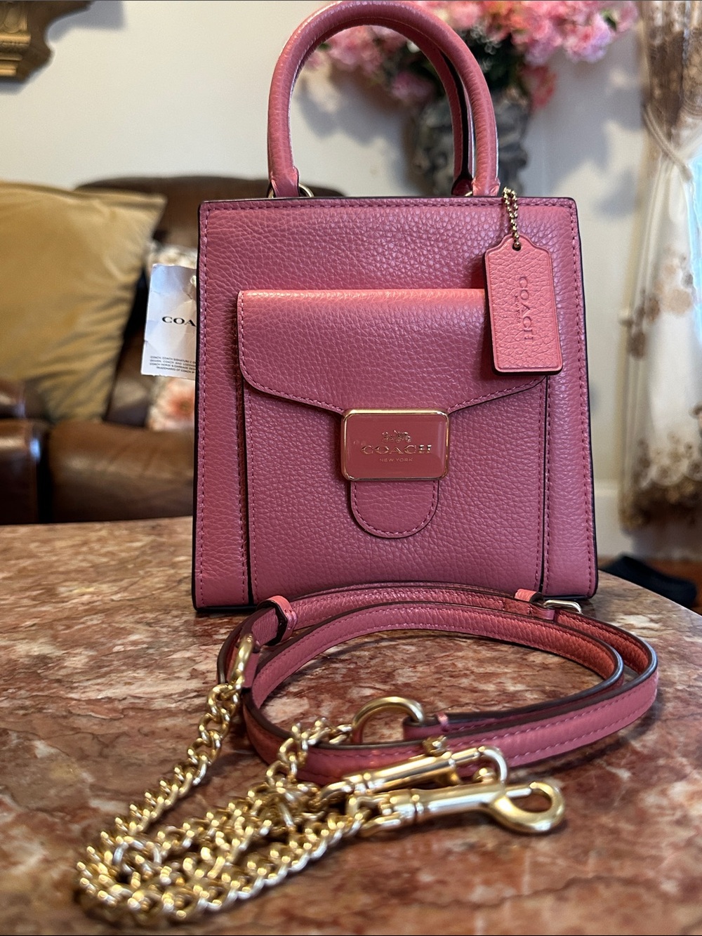 Coach mini pink pepper purse